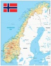 Norway Physical Map Royalty Free Stock Photo